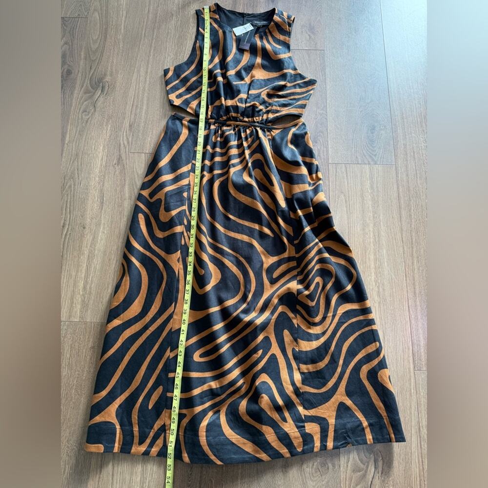 NWT Banana Republic Linen Blend Cut Out Midi Dress Black Brown Abstract
Size 12 - Picture 13 of 13